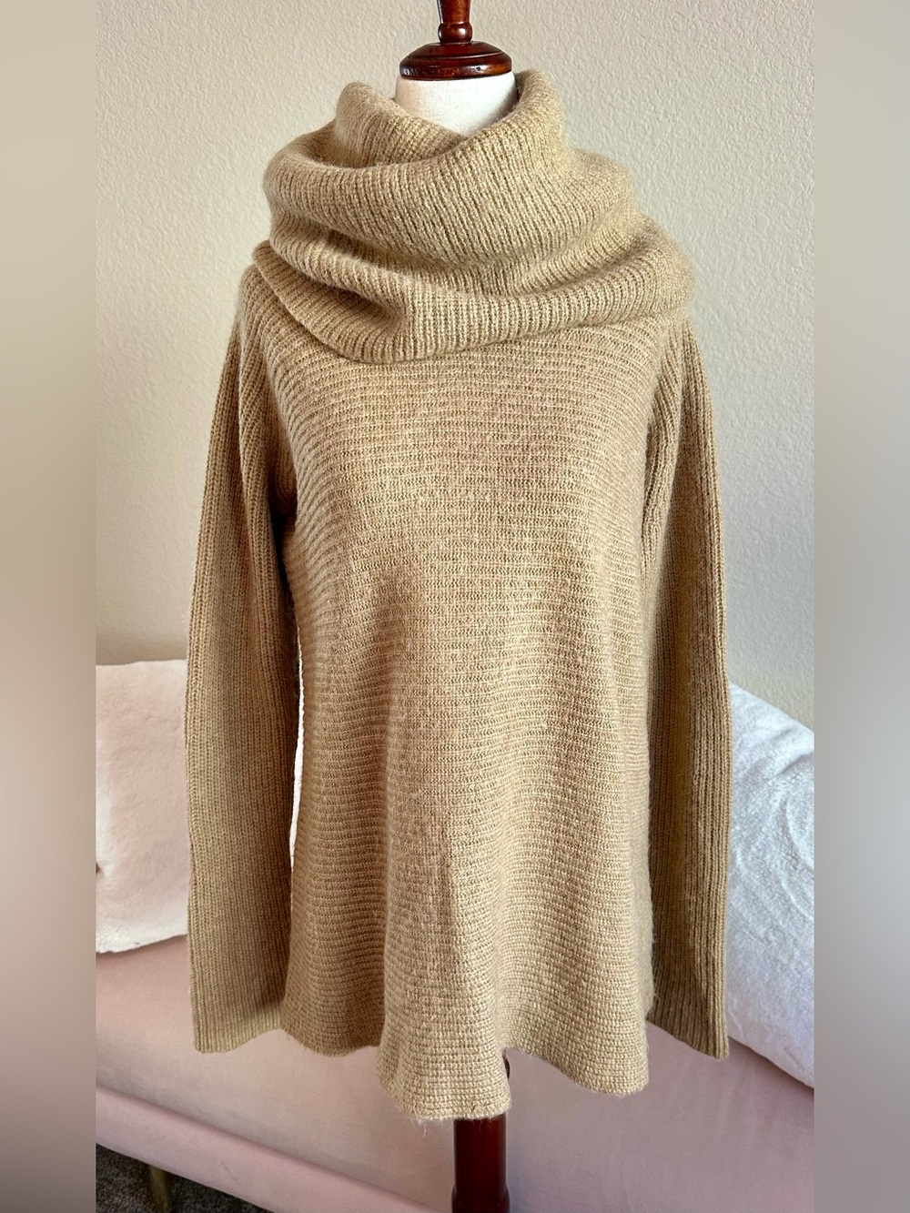 Vince Sweater Very Oversized Cowl Neck Wool Alpaca Camel Women’s S Quiet Luxury